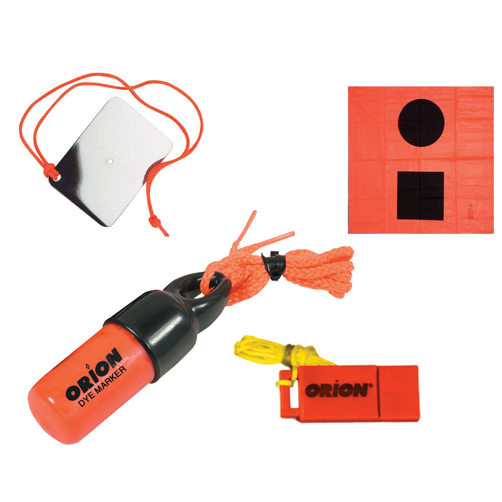 Orion Signaling Kit - Flag, Mirror, Dye Marker Whistle - Deckhand Marine Supply