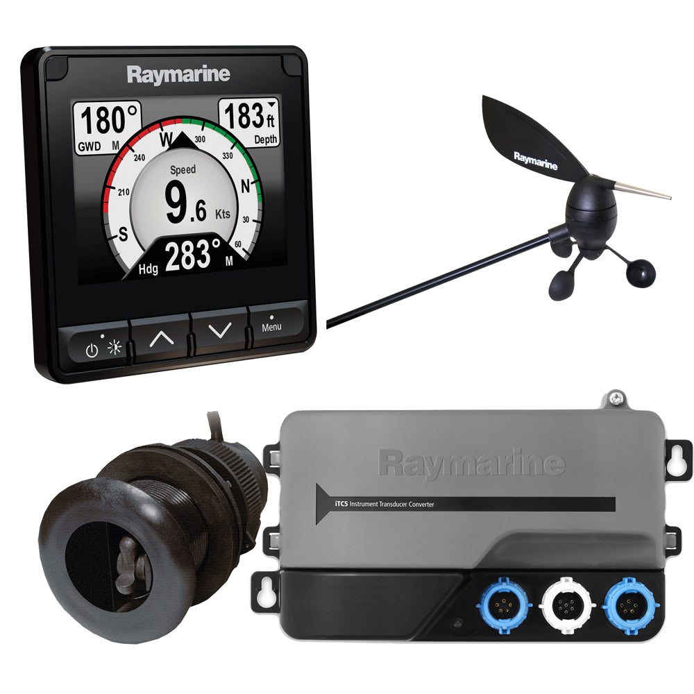 Raymarine i70s System Pack w/Color Instrument Wind, DST Transducers, iTC-5, and STng Backbone - Deckhand Marine Supply