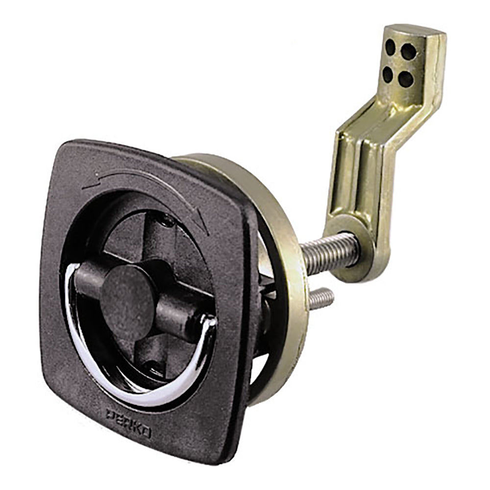 Perko Flush Latch - Non-Locking - 2.5" x 2.5" w/Offset Cam Bar Flexible Polymer Strike - Deckhand Marine Supply