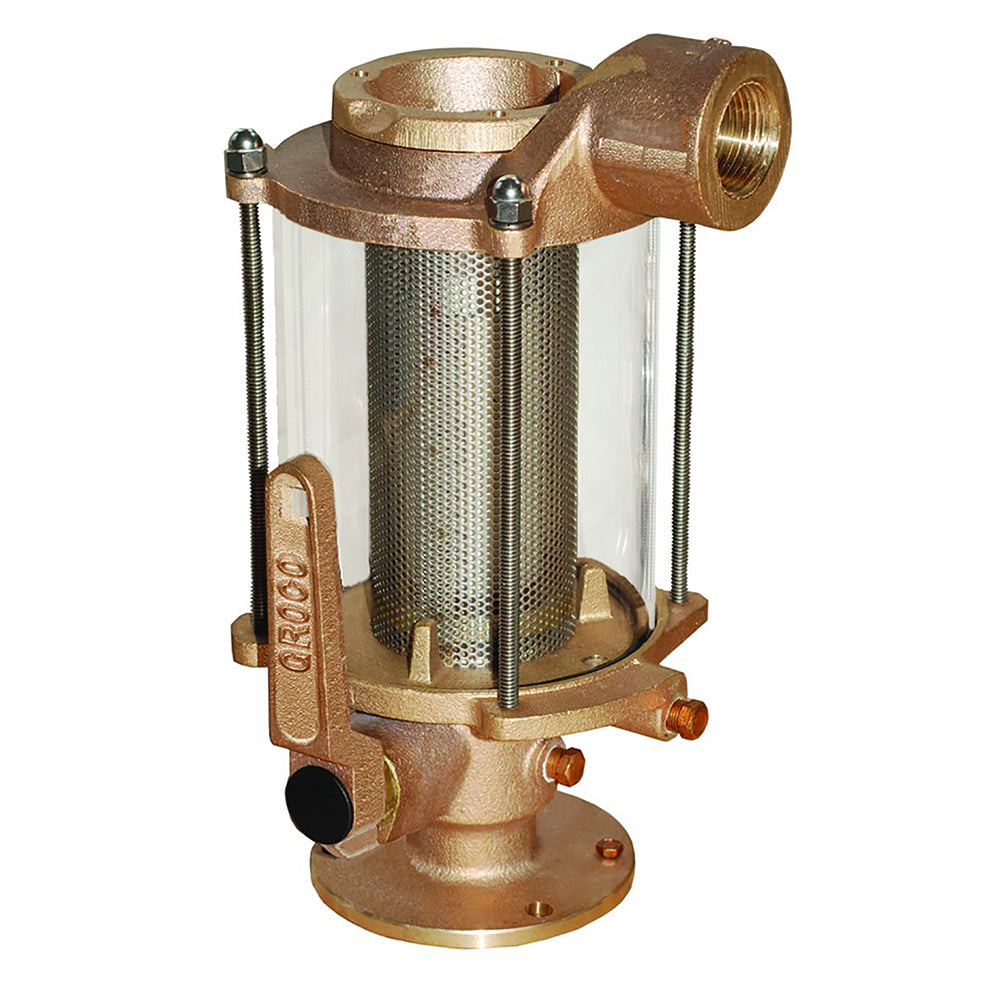 GROCO 1" Ball Valve/Seacock Raw Water Strainer Combo - Deckhand Marine Supply