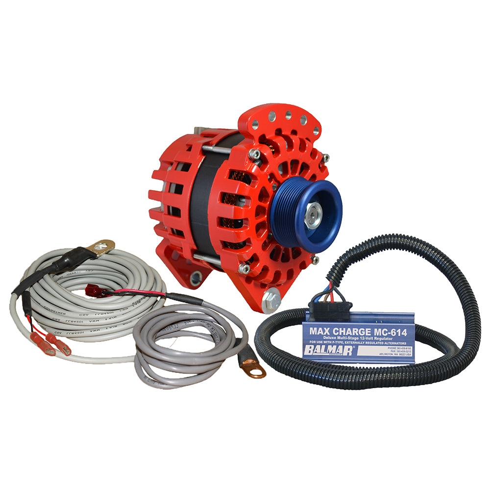 Balmar Alternator 3.15" Dual Foot Saddle J10 Serpentine Pulley Regulator Temp Sensor - 170A Kit - 12V - Deckhand Marine Supply