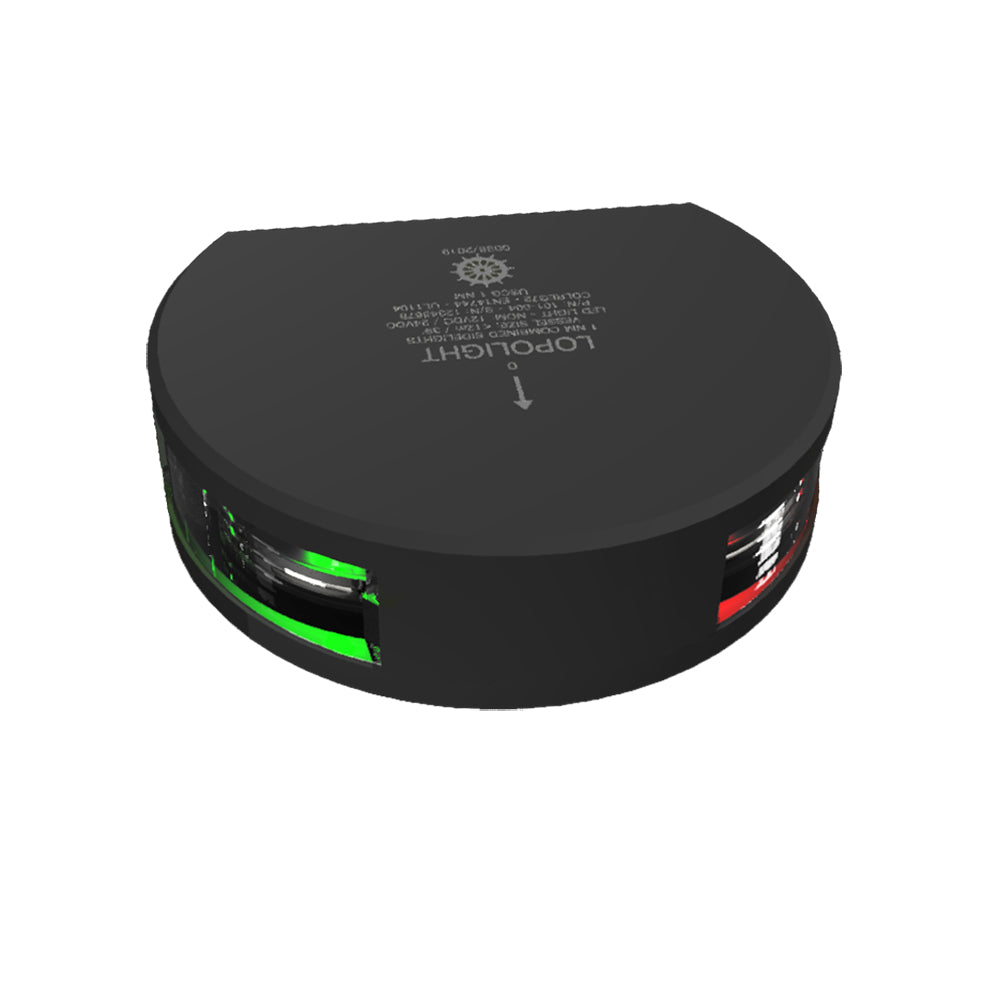 Lopolight Series 101-004 Starboard Port Side Light - 1NM - Vertical Mount - Green/Red - Black Housing - Deckhand Marine Supply