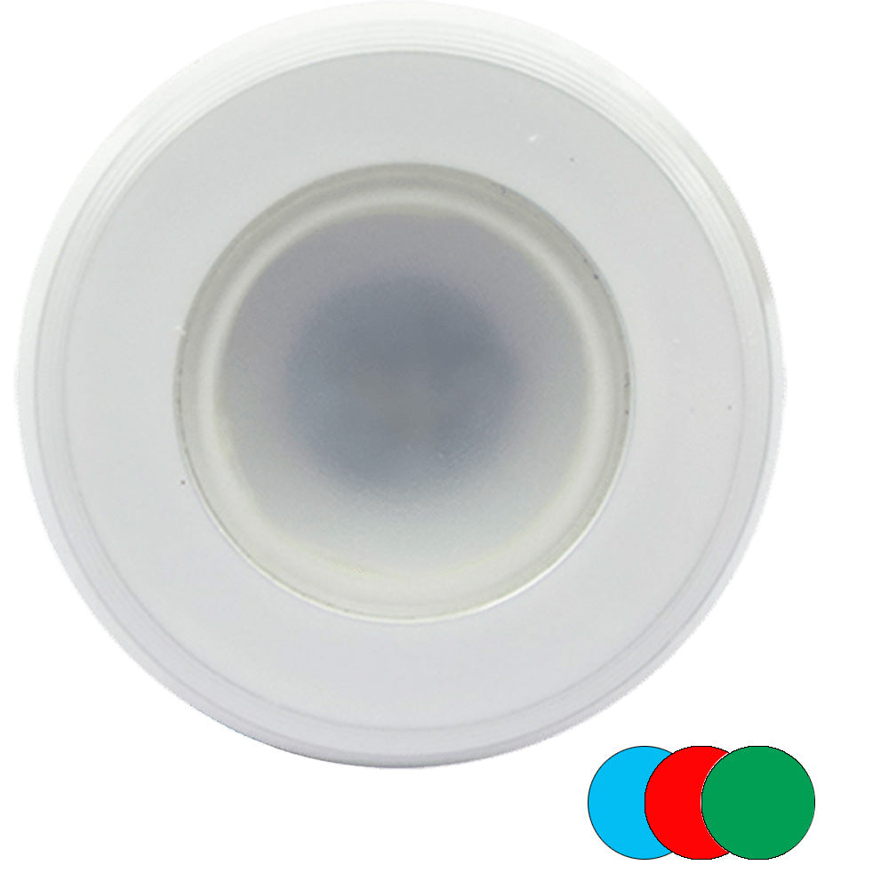 Shadow-Caster Color-Changing White, Blue Red Dimmable - White Powder Coat Down Light - Deckhand Marine Supply