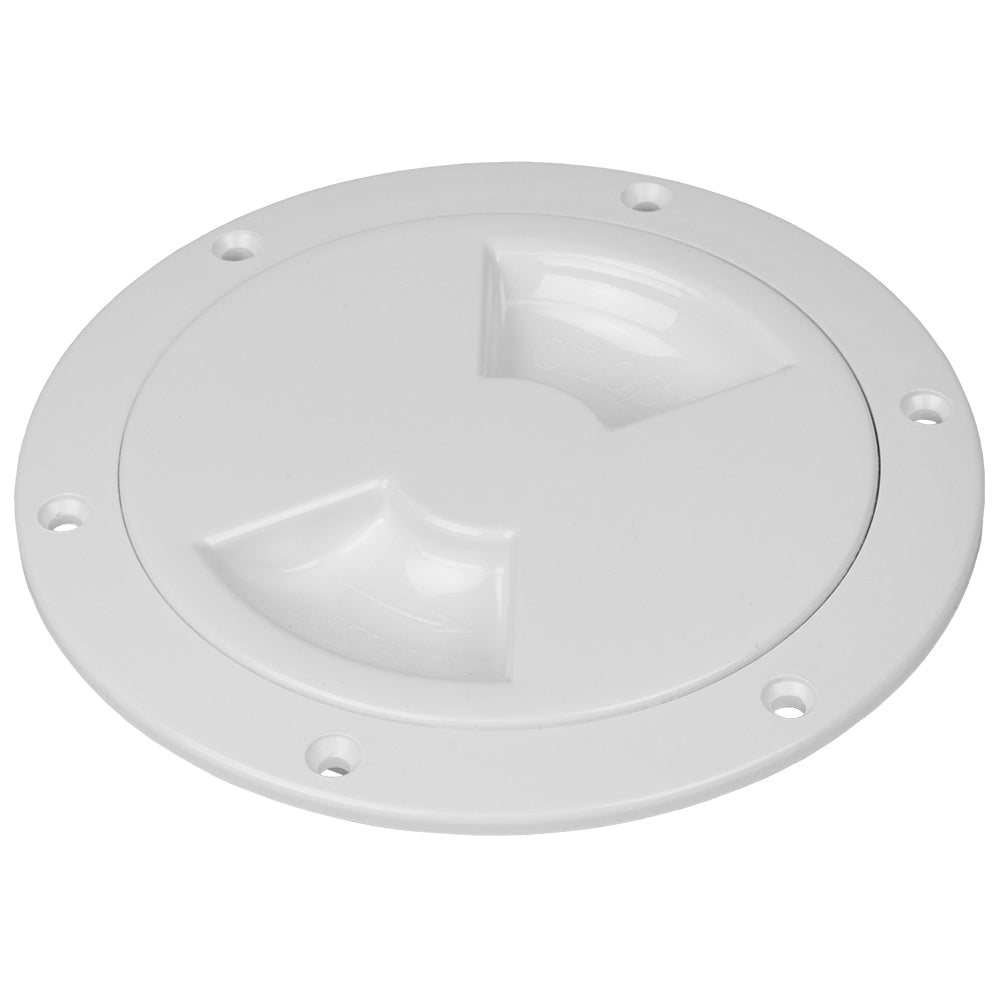 Sea-Dog Smooth Quarter Turn Deck Plate - White - 5" - Deckhand Marine Supply