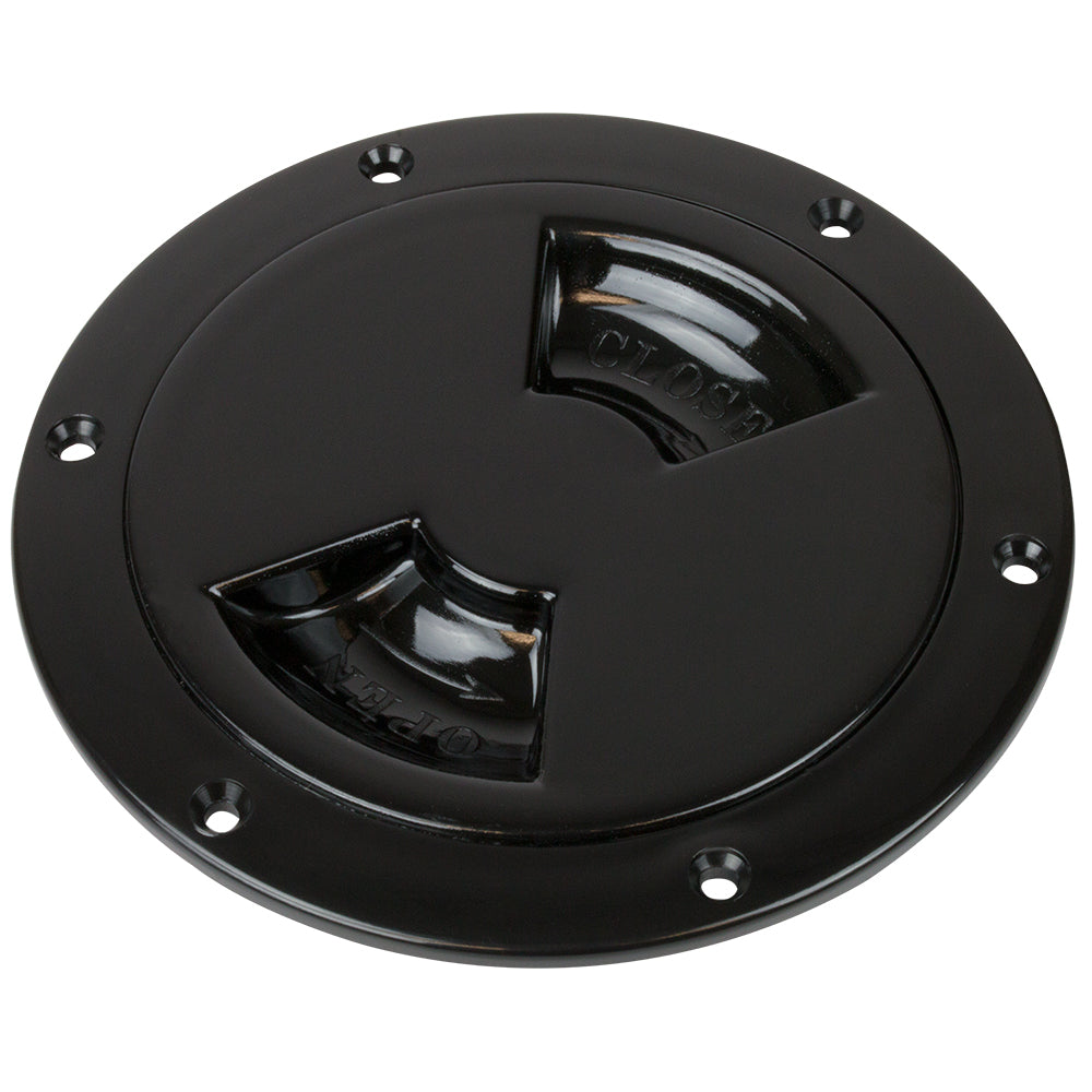 Sea-Dog Smooth Quarter Turn Deck Plate - Black - 5" - Deckhand Marine Supply