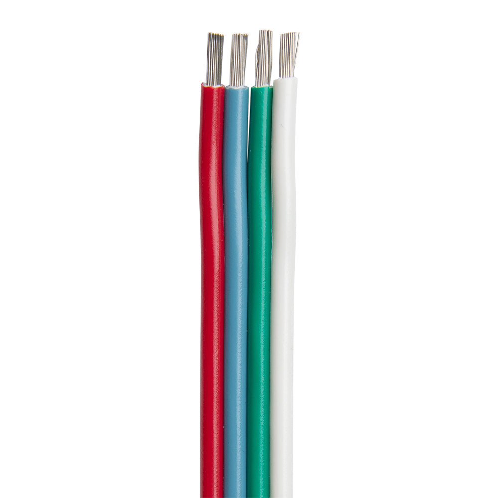 Ancor Flat Ribbon Bonded RGB Cable 14/4 AWG - Red, Light Blue, Green White - 100 - Deckhand Marine Supply