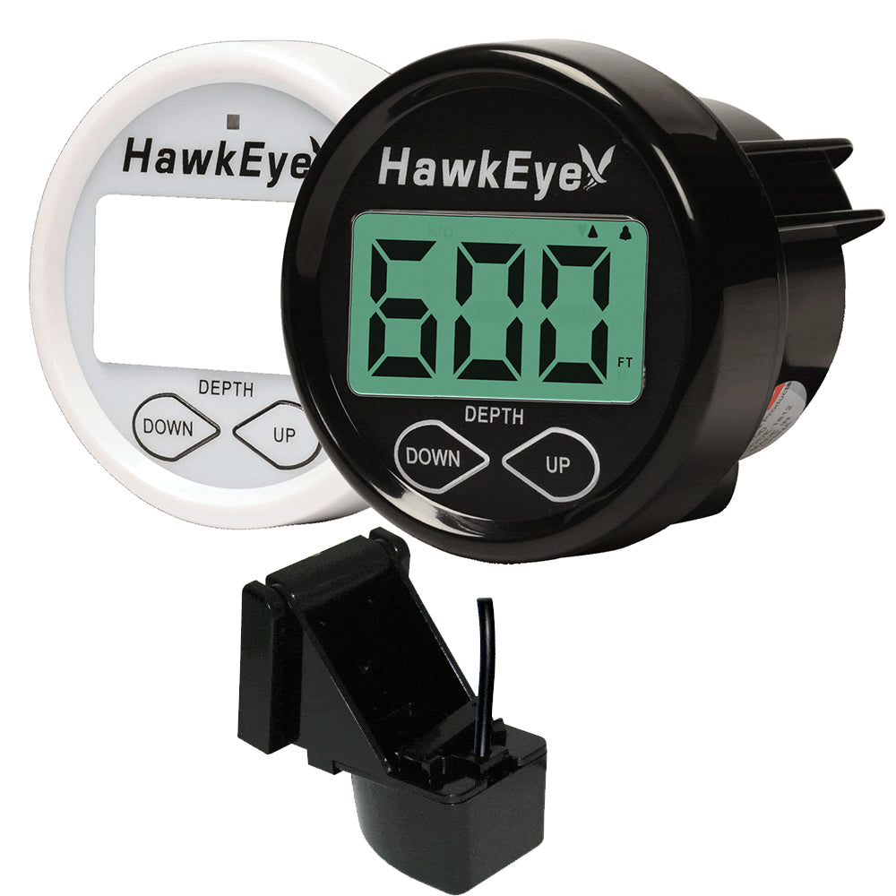 Hawkeye DepthTrax In-Dash Digital Depth Temp Gauge - Transom Mount - Deckhand Marine Supply