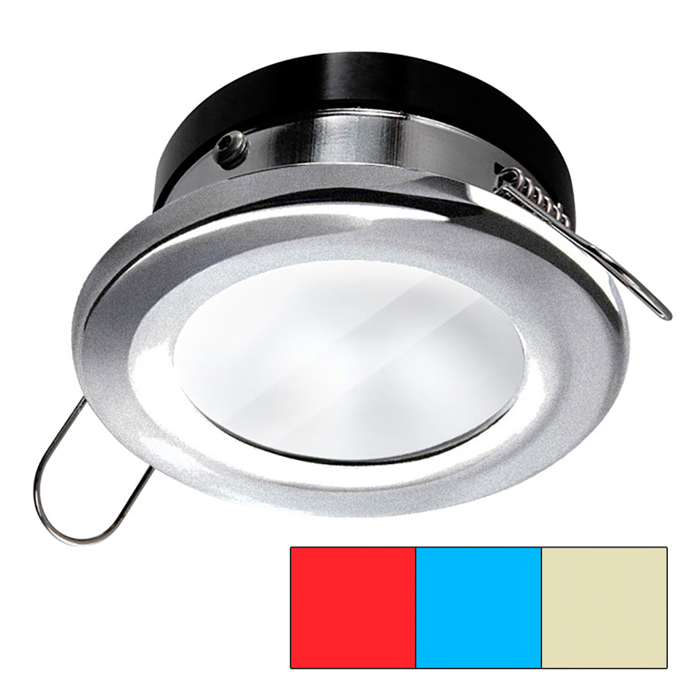 i2Systems Apeiron A1120 Spring Mount Light - Round - Red, Warm White Blue - Brushed Nickel - Deckhand Marine Supply