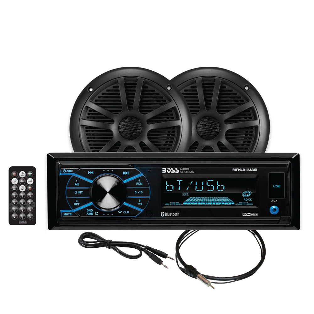 Boss Audio MCBK634B.6 Marine Stereo 6.5" Speaker Kit - Black - Deckhand Marine Supply