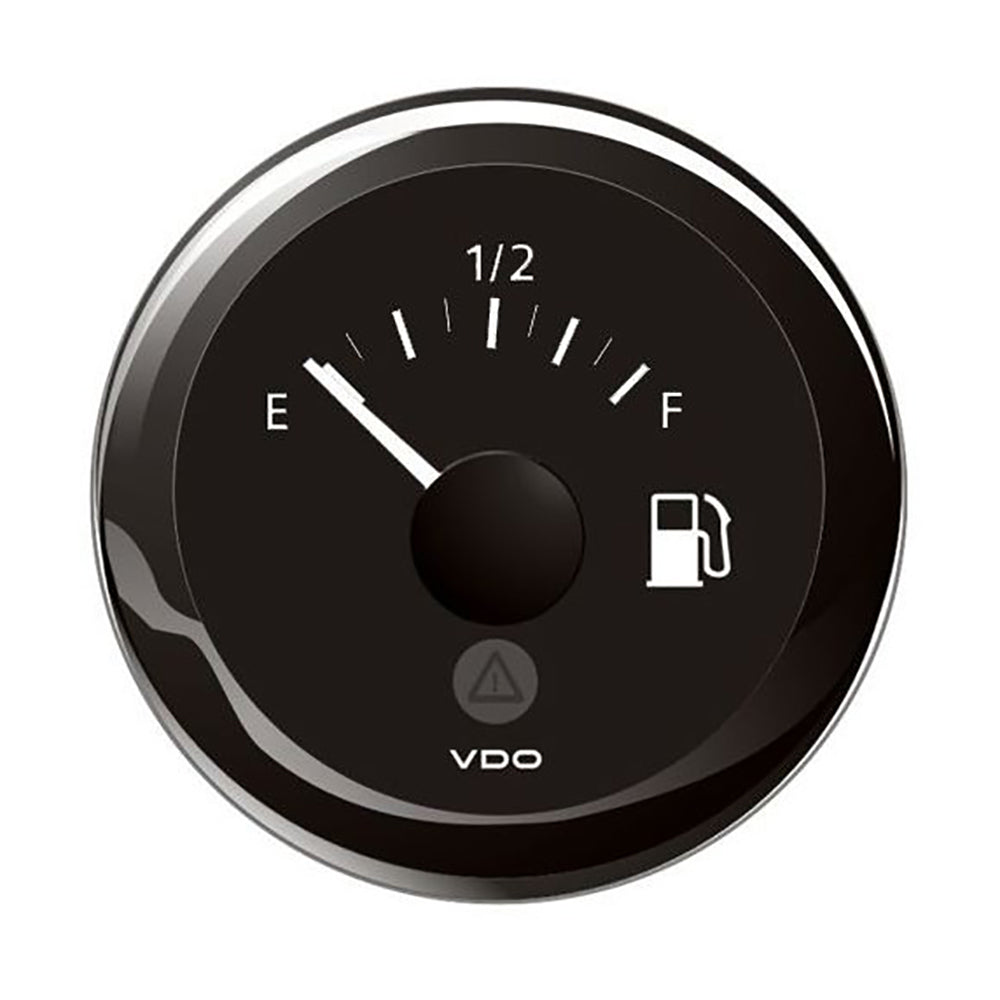 Veratron 52MM (2-1/16") ViewLine Tank Level Gauge E/F - 3-180 Ohm - Black Dial Bezel - Deckhand Marine Supply
