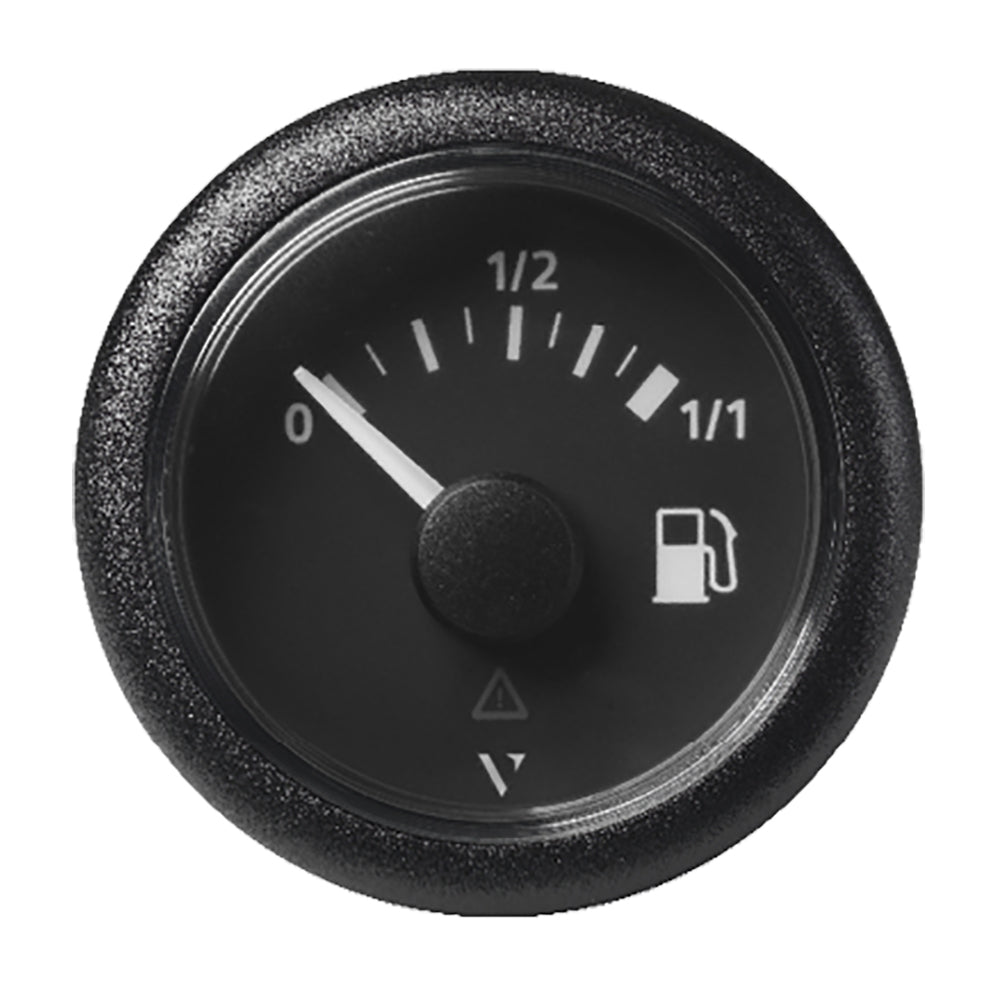 Veratron 52mm (2-1/16") ViewLine Fuel Tank Level Gauge - 0 to 1/1 - Black Dial Round Bezel - Deckhand Marine Supply
