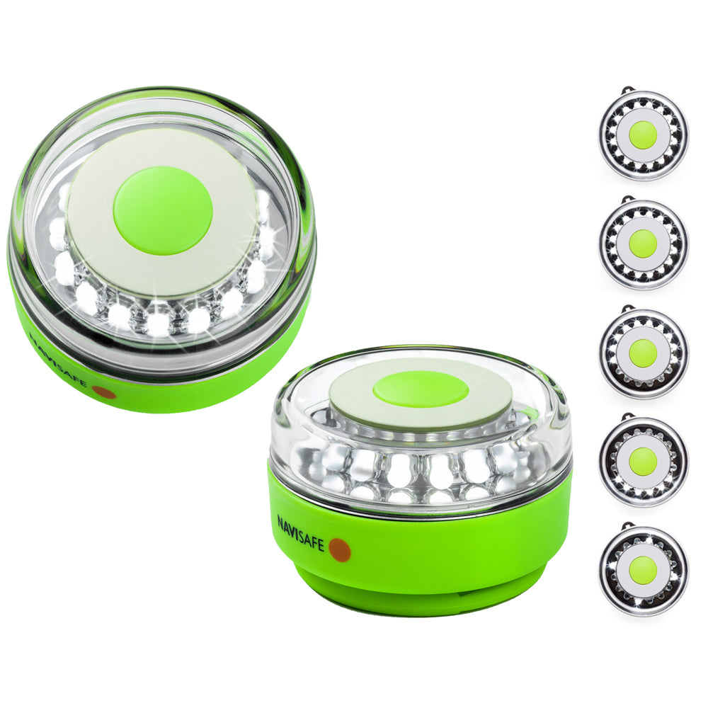 Navisafe Navilight All-White 5 Mode 360 Rescue 2NM w/Green Magnet Base - Deckhand Marine Supply