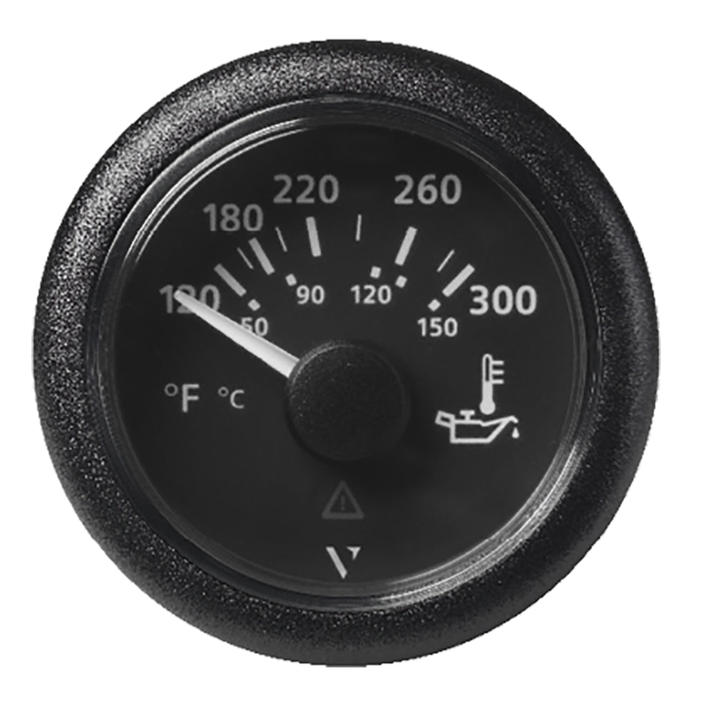 Veratron 52MM (2-1/16") ViewLine Oil Temperature Gauge 120-300F - Black Dial Bezel - Deckhand Marine Supply