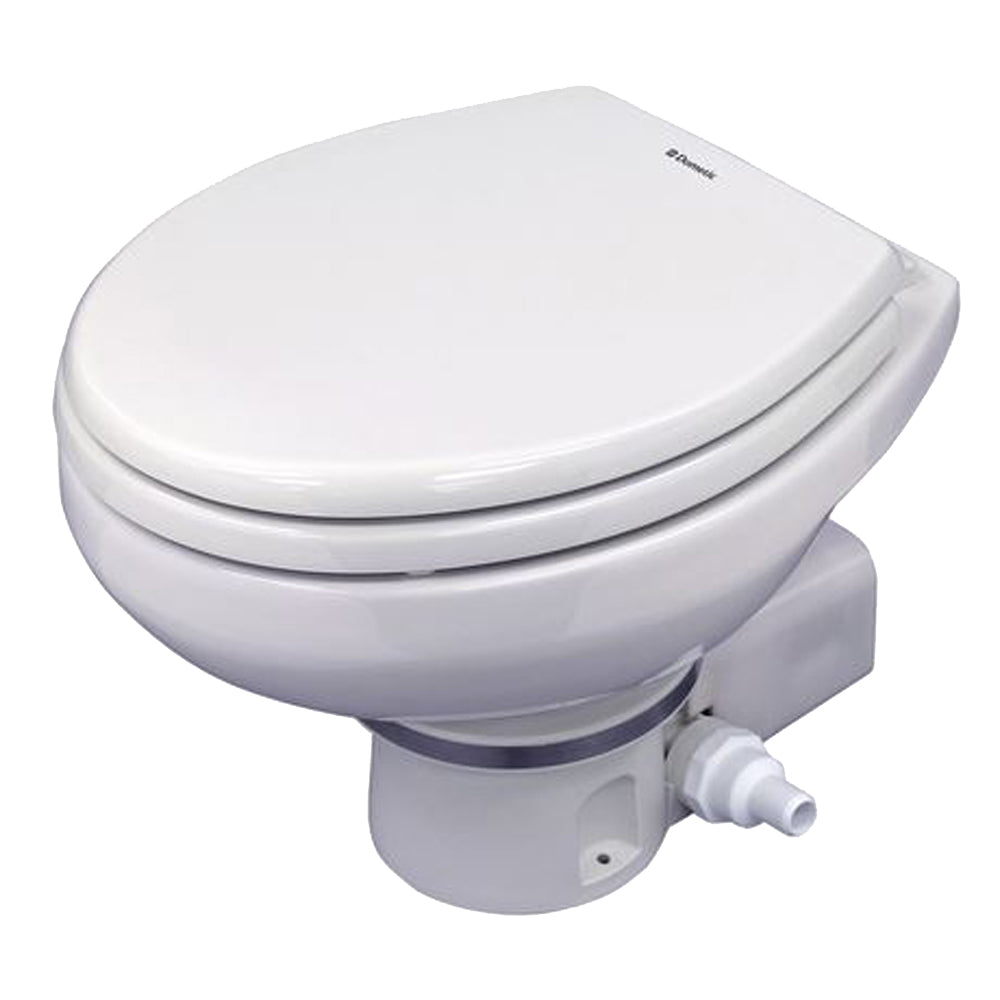 Dometic MasterFlush 7160 White Electric Macerating Toilet - 12V w/Orbit Base Raw Water Flush - Deckhand Marine Supply