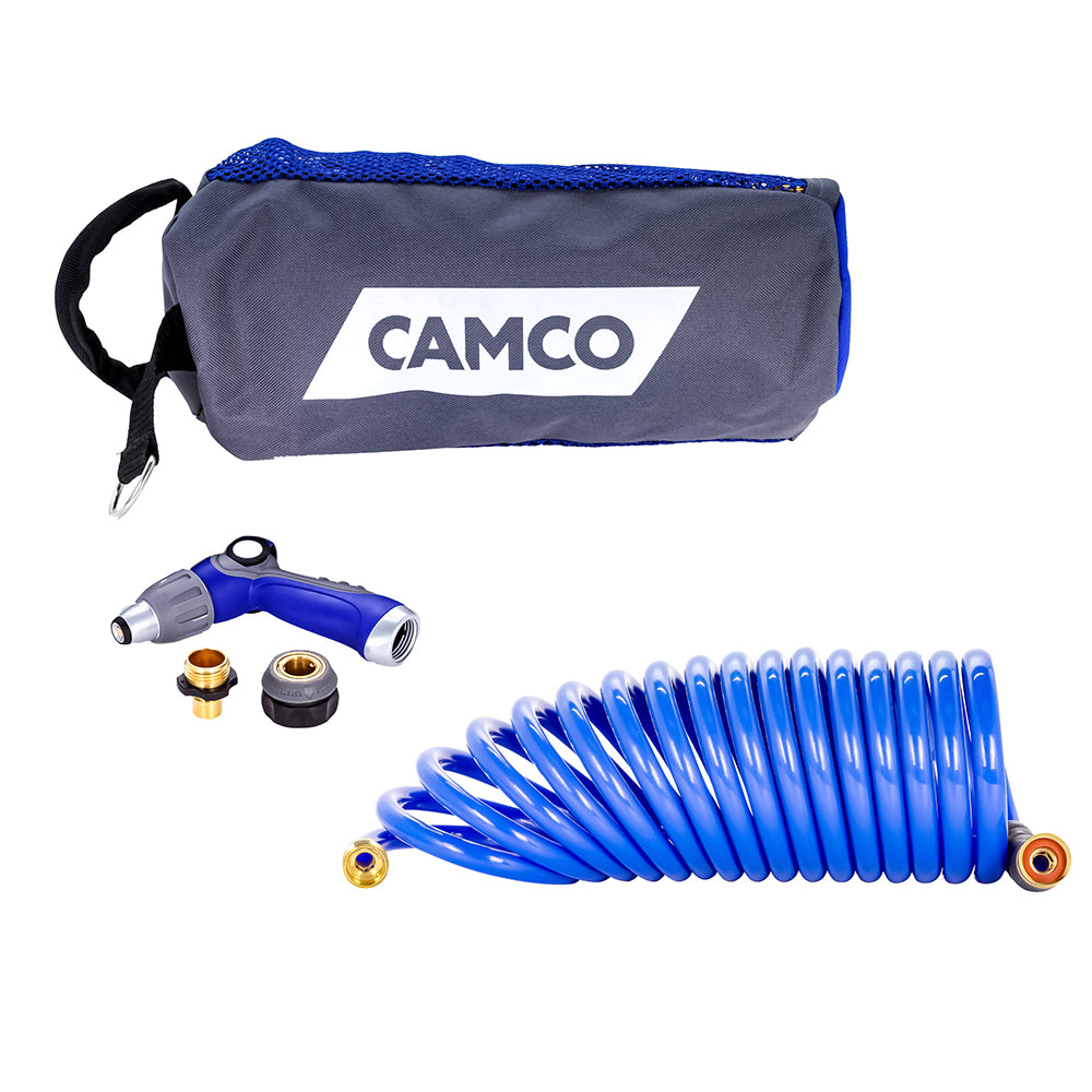 Camco 20 Coiled Hose Spray Nozzle Kit - Deckhand Marine Supply