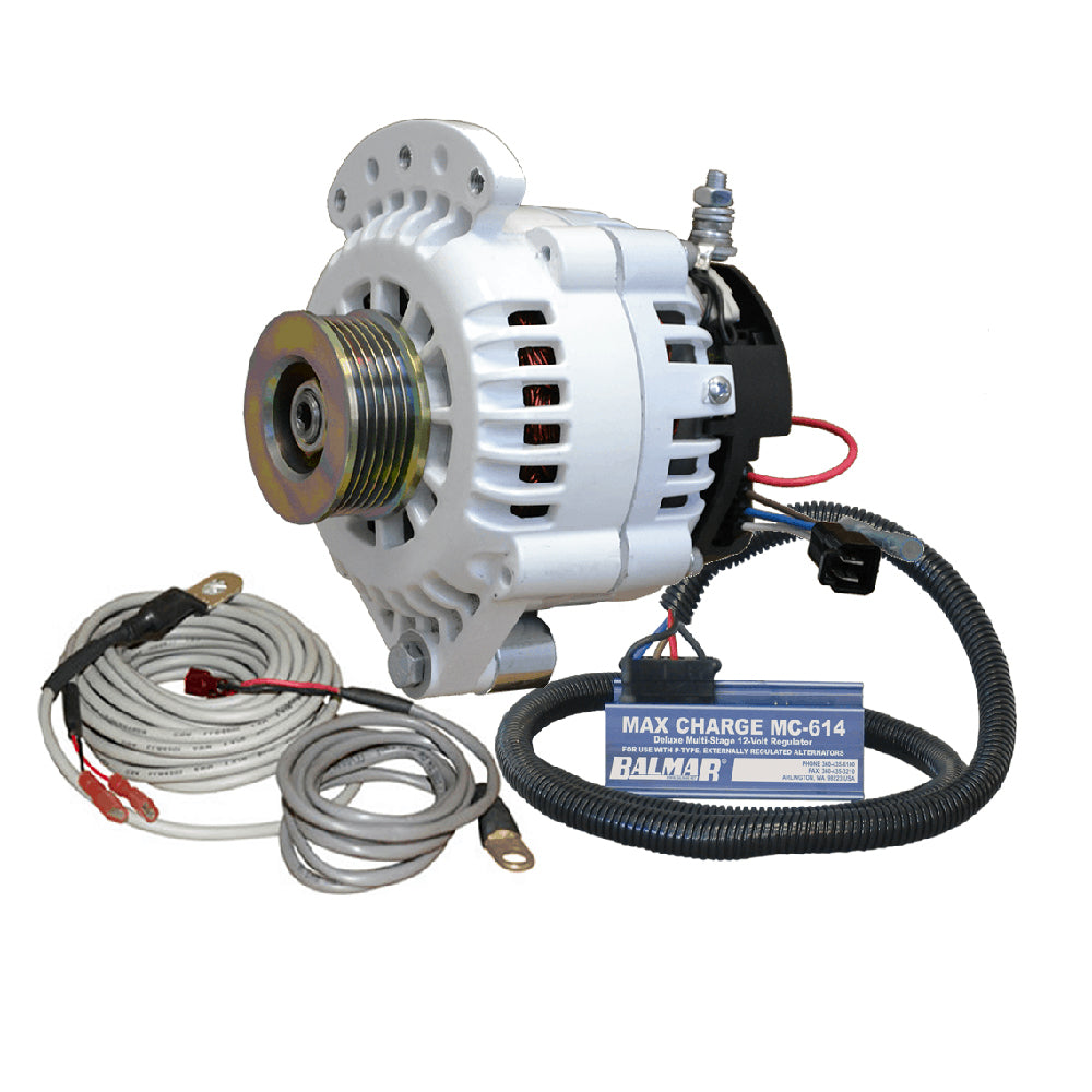 Balmar 621 Series 120A Kit w/MC-618 Regulator, T-Sensor, K6 Pulley, Single Foot Mounting Hardware - Deckhand Marine Supply