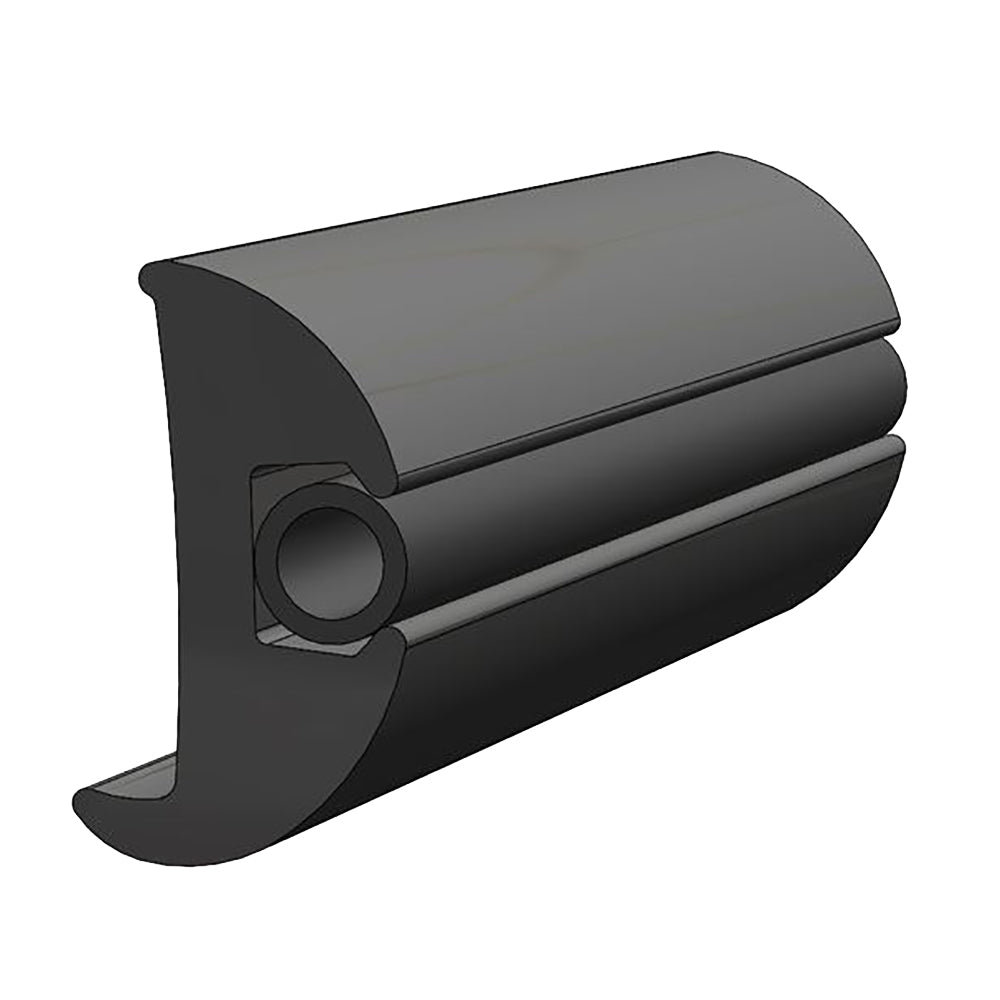 TACO Flexible Vinyl Black Rub Rail 1-1/16" x 1-7/8" 50L - Deckhand Marine Supply