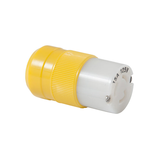 Marinco Locking Connector - 15A, 125V - Yellow - Deckhand Marine Supply