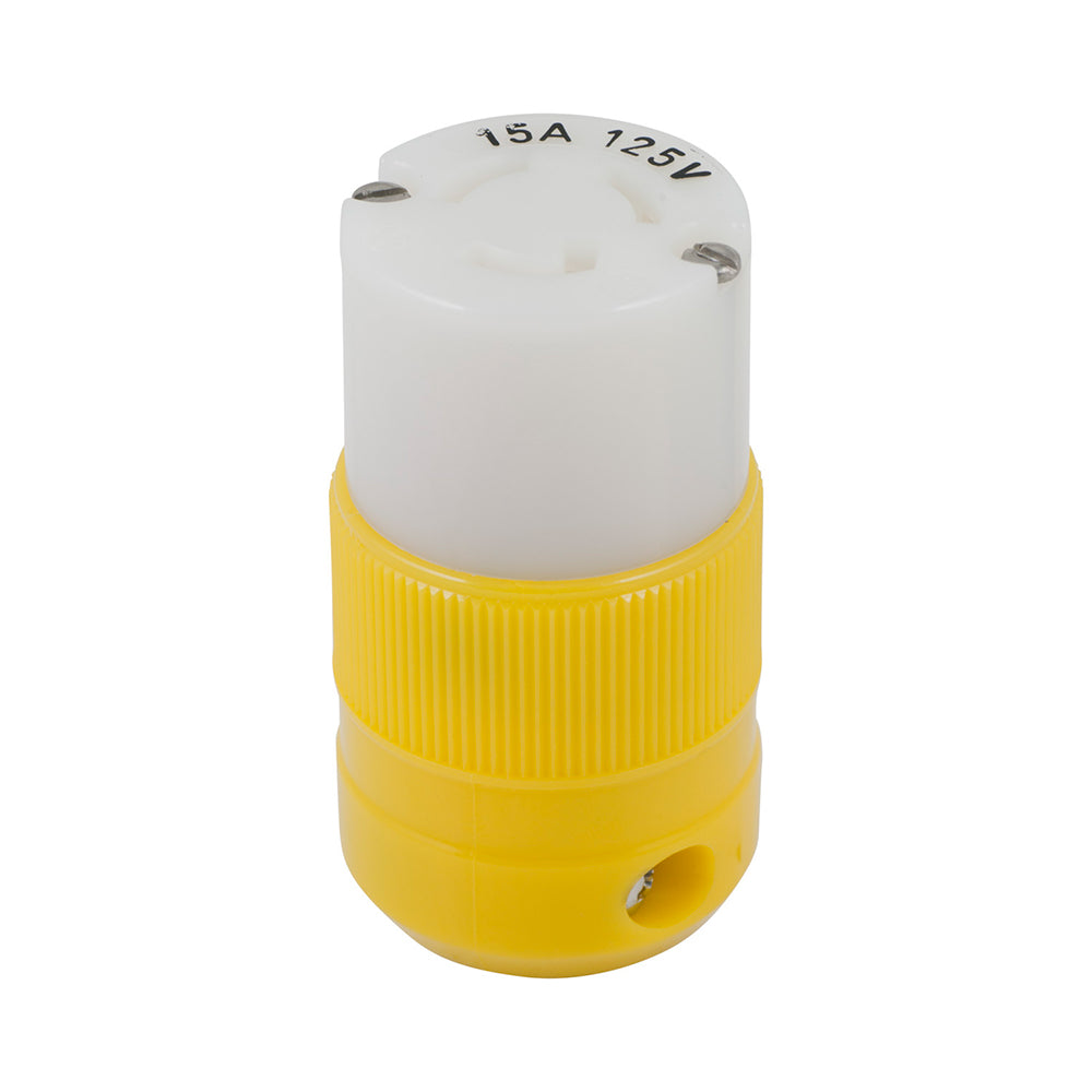 Marinco Locking Connector - 15A, 125V - Yellow - Deckhand Marine Supply