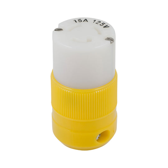 Marinco Locking Connector - 15A, 125V - Yellow - Deckhand Marine Supply