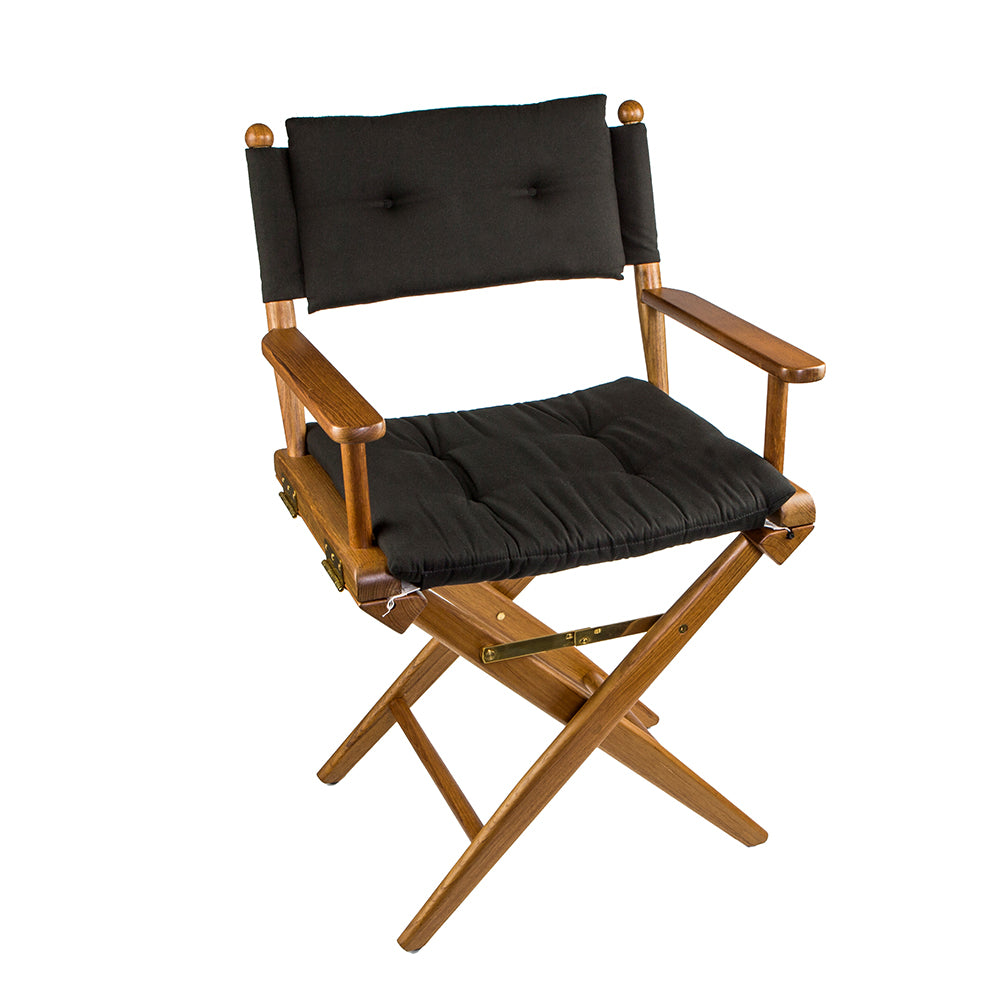 Whitecap Directors Chair w/Black Cushion - Teak - Deckhand Marine Supply