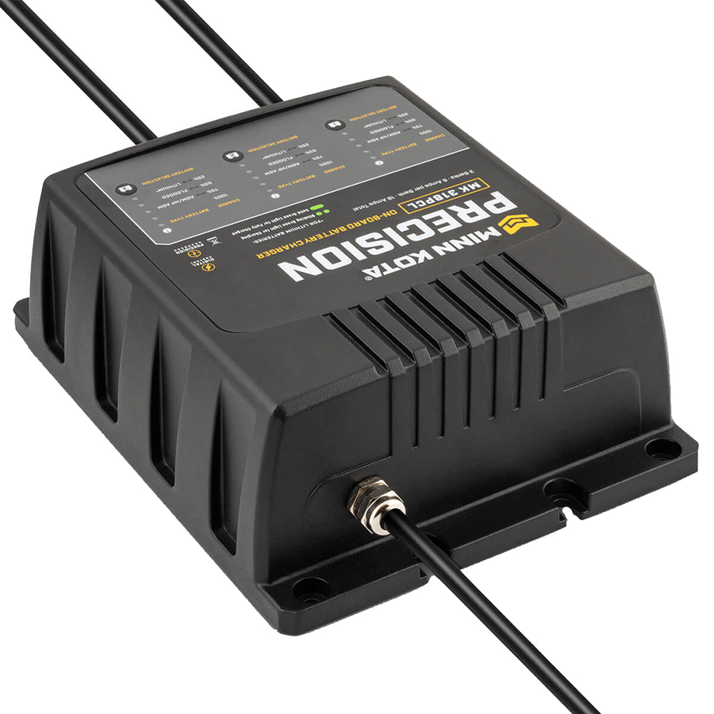 Minn Kota On-Board Precision Charger MK-318 PCL 3 Bank x 6 AMP LI Optimized Charger - Deckhand Marine Supply
