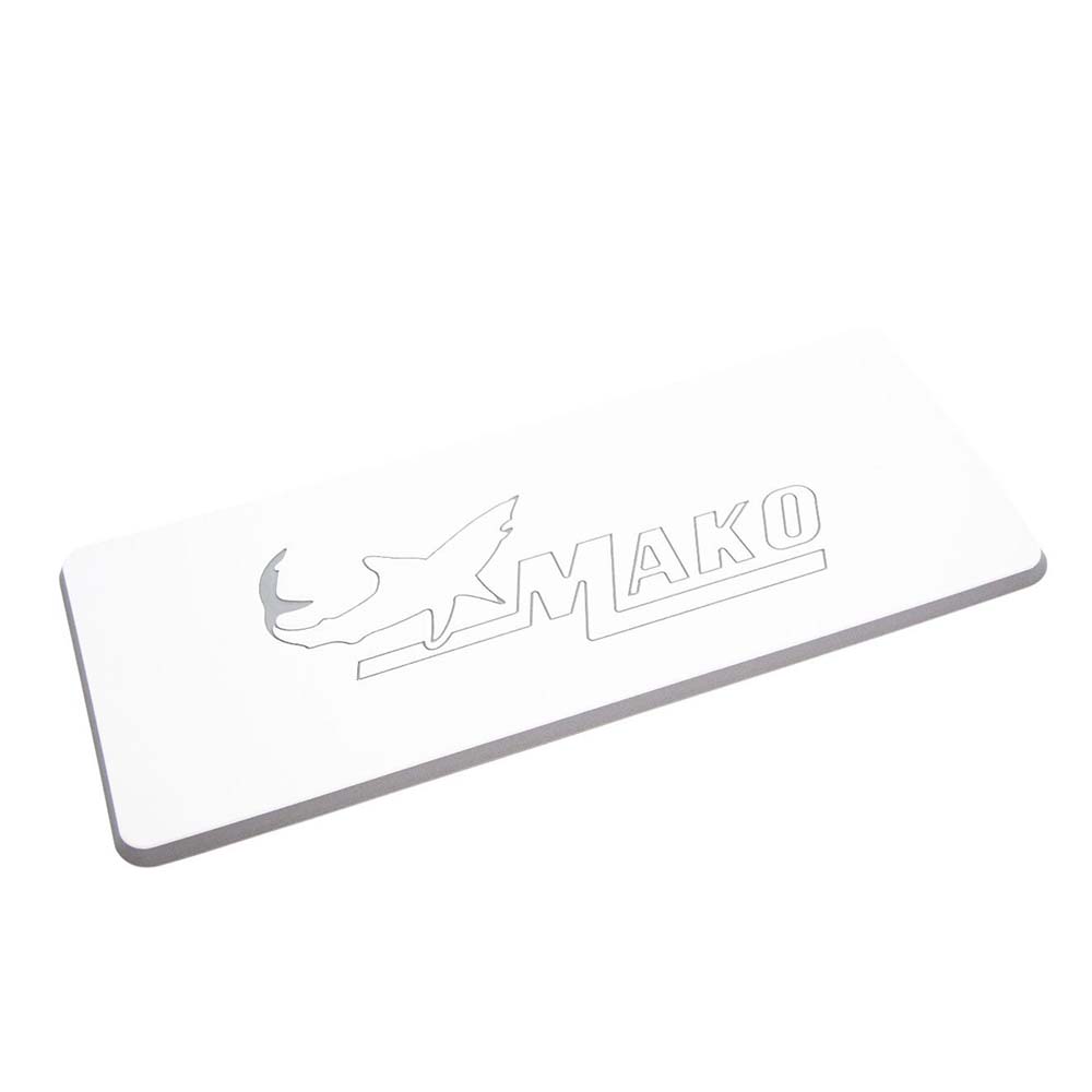 SeaDek Mako Logo Helm Pad - White/Storm Grey Embossed - Deckhand Marine Supply