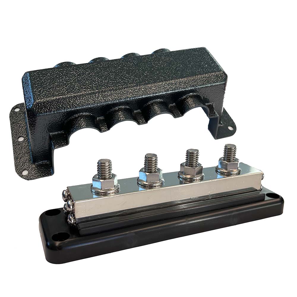 Victron Busbar 600A 4P Cover 4X 3/8" Plus 4X M8 Terminals - Deckhand Marine Supply