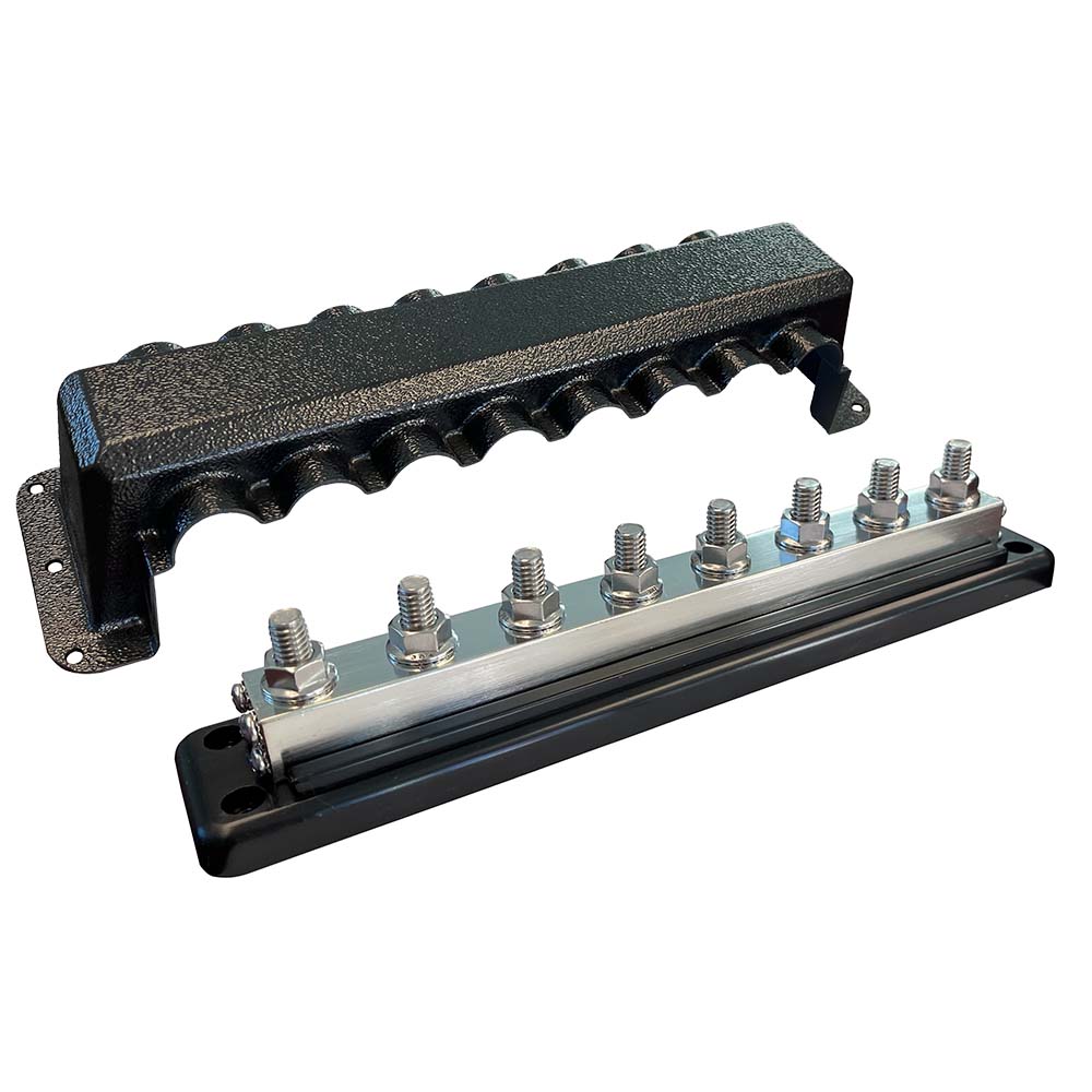 Victron Busbar 600A 8P Cover 8X 3/8" Plus 8X M8 Terminals - Deckhand Marine Supply