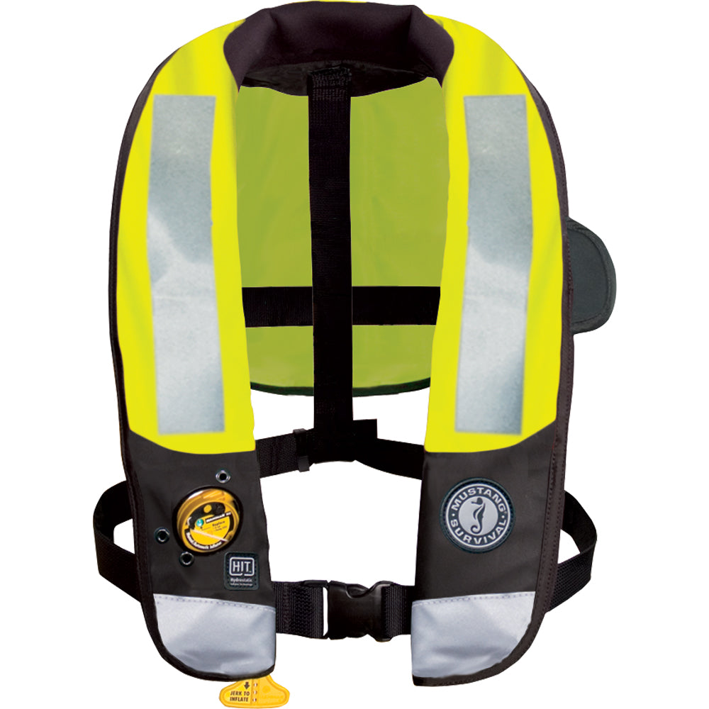 Mustang HIT High Visibility Inflatable PFD - Fluorescent Yellow/Green - Automatic/Manual - Deckhand Marine Supply