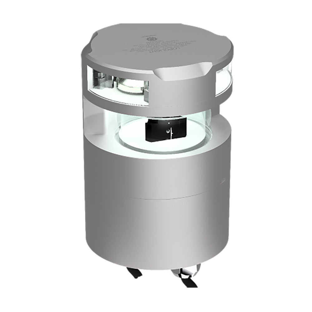 Lopolight Series 300-136 - 6NM Masthead Light 3NM Navigation Light - Horizontal Mount - White - Silver Housing - Deckhand Marine Supply