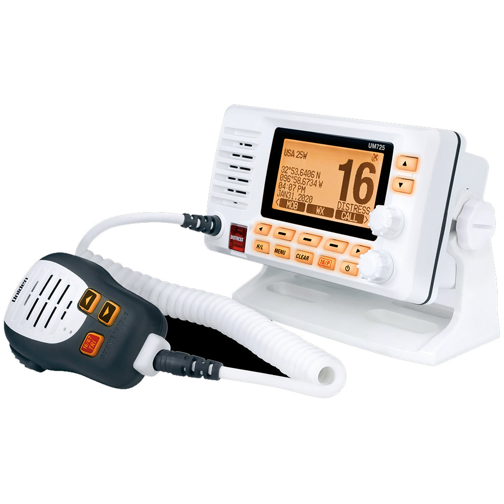 Uniden UM725 Fixed Mount Marine VHF Radio - White - Deckhand Marine Supply