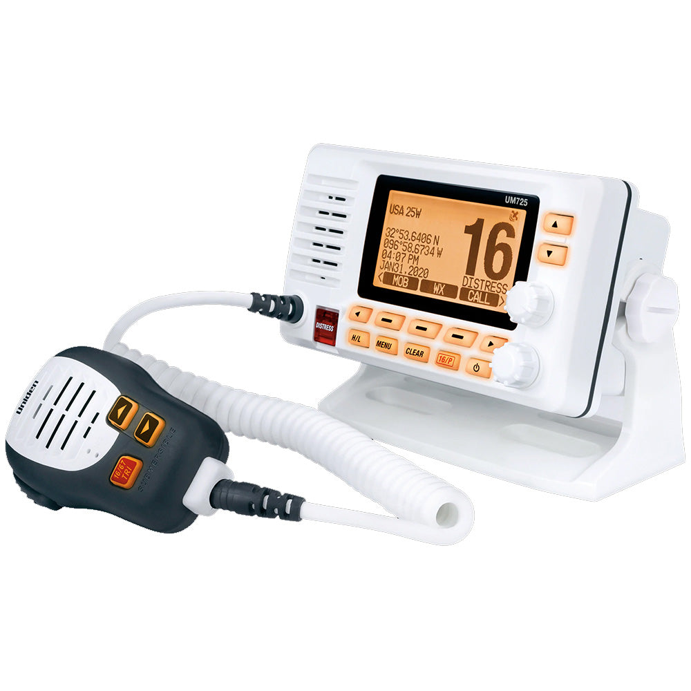 Uniden UM725 Fixed Mount VHF w/GPS Bluetooth - White - Deckhand Marine Supply