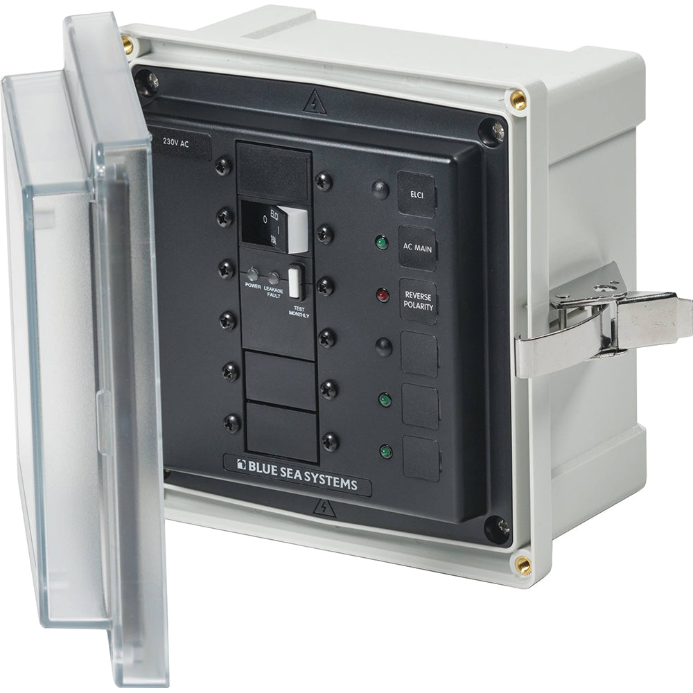 Blue Sea 3121 - SMS Panel Enclosure w/ELCI (16A) 3 Blanks - 230V AC - Deckhand Marine Supply