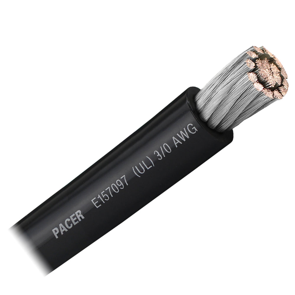 Pacer Black 3/0 AWG Battery Cable - Sold By The Foot - Deckhand Marine Supply