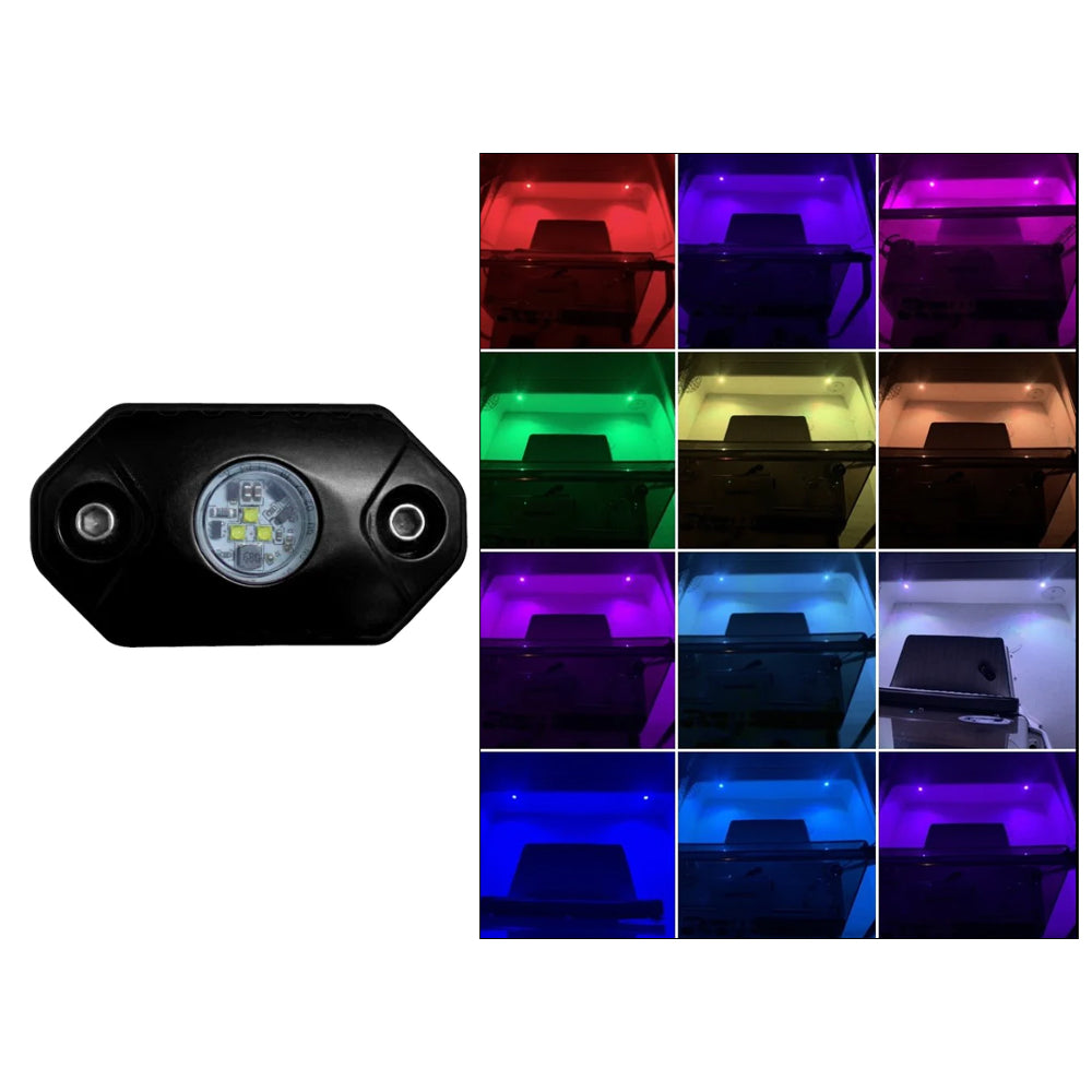 Black Oak Rock Accent Light - RGB - Black Housing - Deckhand Marine Supply