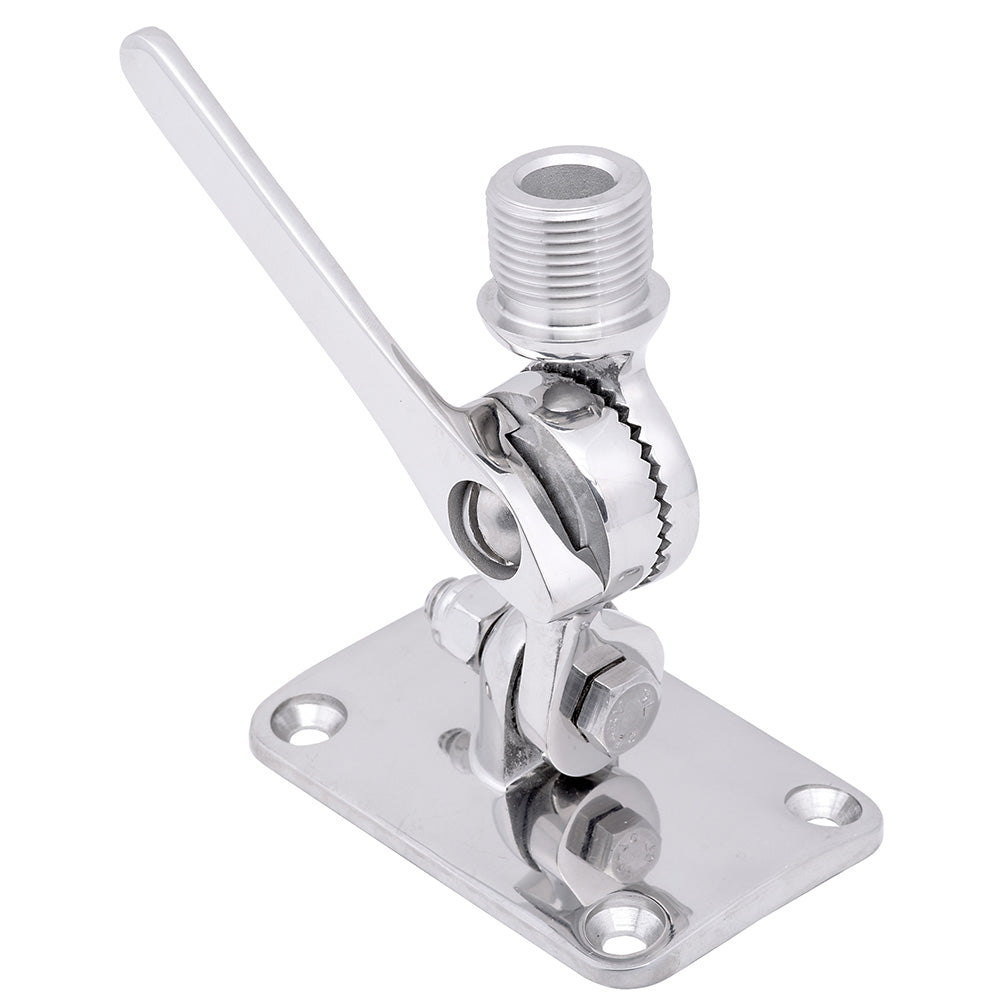 Whitecap Ratchet Antenna Mount - 316 Stainless Steel - Deckhand Marine Supply