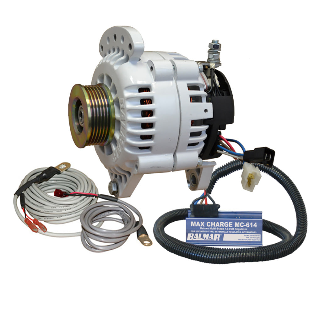 Balmar Alternator 100 AMP Kit 12V 3.15" Dual Foot Saddle K6 Pulley Regulator Temp Sensor - Deckhand Marine Supply