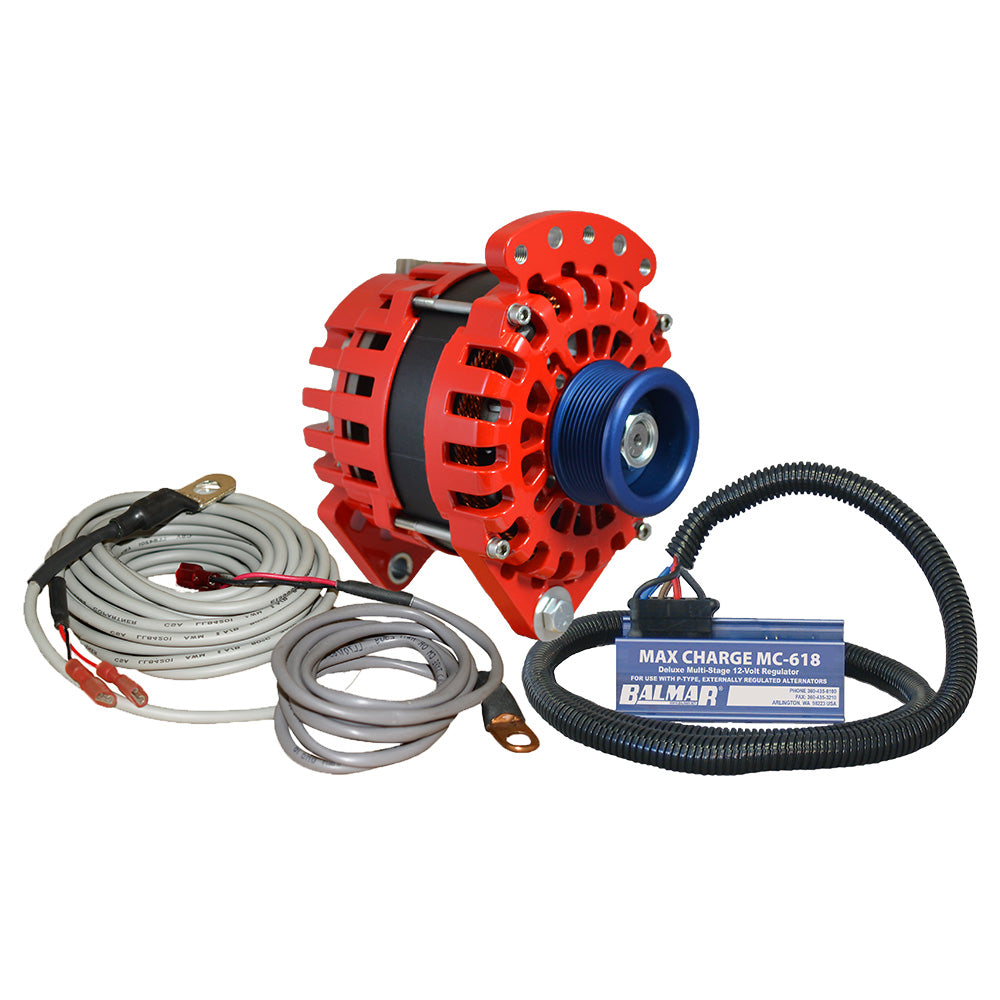 Balmar Alternator 170 AMP Kit 12V 3.15" Dual Foot Saddle J10 Pulley Regulator Temp Sensor - Deckhand Marine Supply