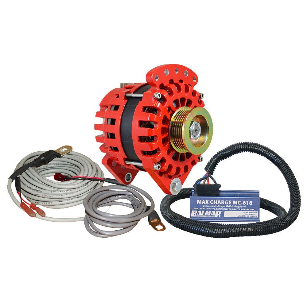 Balmar Alternator 170 AMP Kit 12V 3.15" Dual Foot Saddle K6 Pulley Regulator Temp Sensor - Deckhand Marine Supply