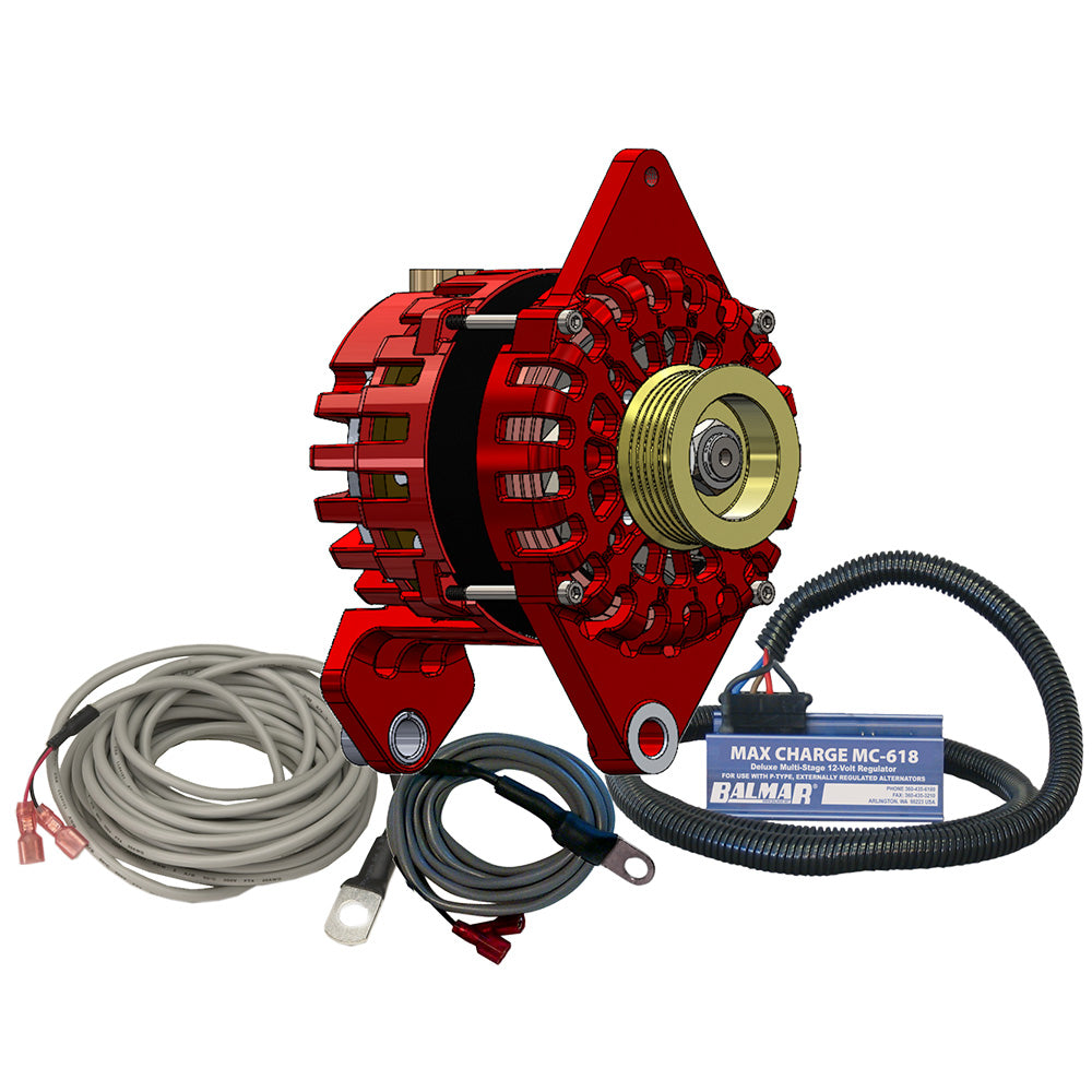 Balmar Alternator 170 AMP Kit 12V 4" Dual Foot Saddle K6 Pulley Regulator Temp Sensor - Deckhand Marine Supply