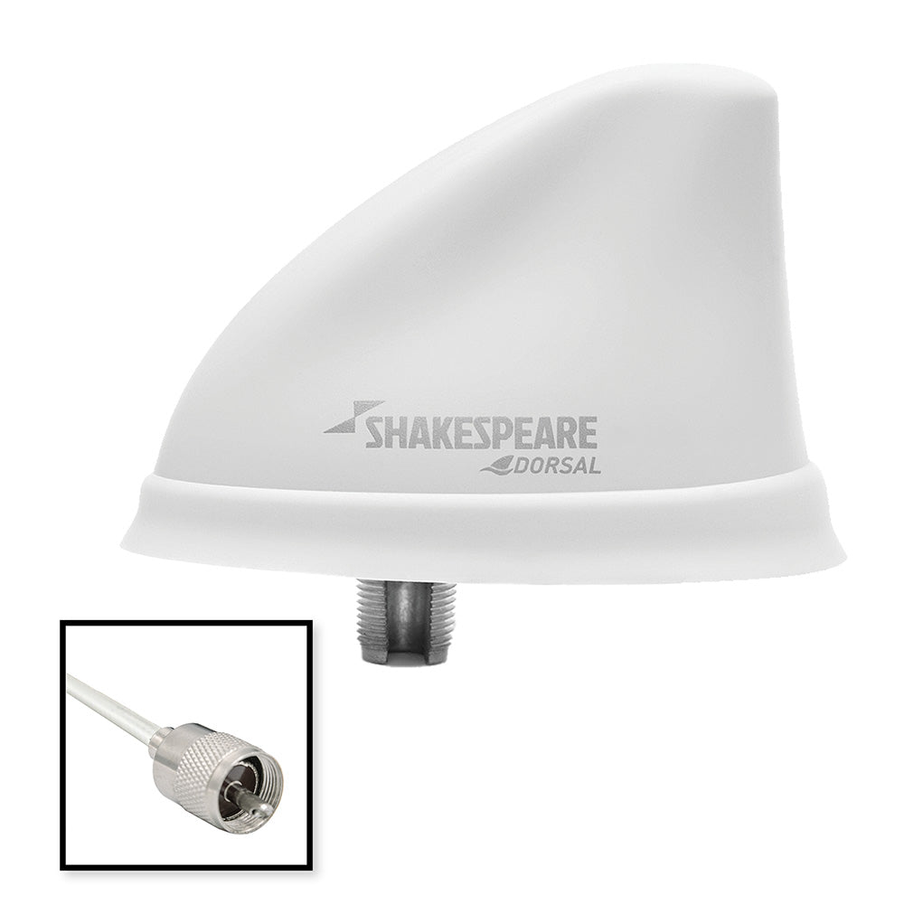 Shakespeare Dorsal Antenna White Low Profile 26 RGB Cable w/PL-259 - Deckhand Marine Supply