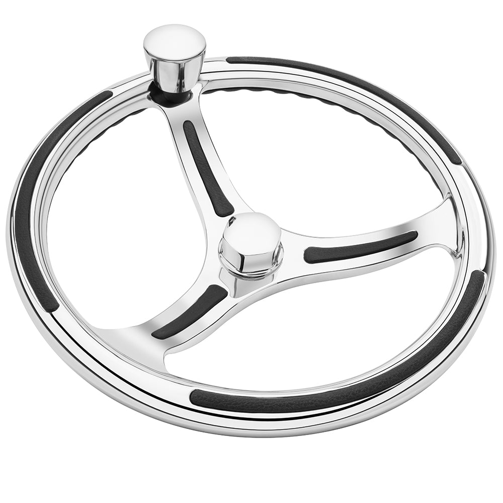 Schmitt Marine Primus Model 740 - 13.5" Wheel w/Knob Finger Grip - 3/4" Tapered Shaft w/Faux Nut - 1/2" 3/4" Adapters - Deckhand Marine Supply