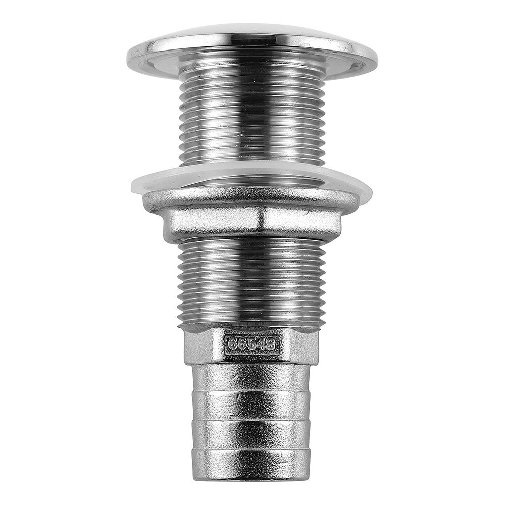 Attwood Stainless Steel Thru-Hull Standard Straight Barbed - 1" Inner Diameter - Deckhand Marine Supply