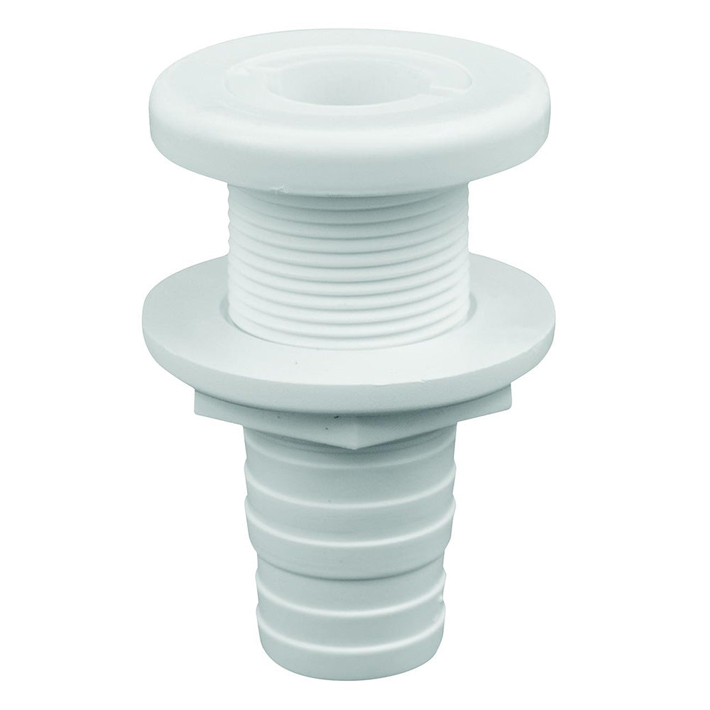 Attwood White Plastic Thru-Hull Fitting - 1-1/8" Inner Diameter - Deckhand Marine Supply