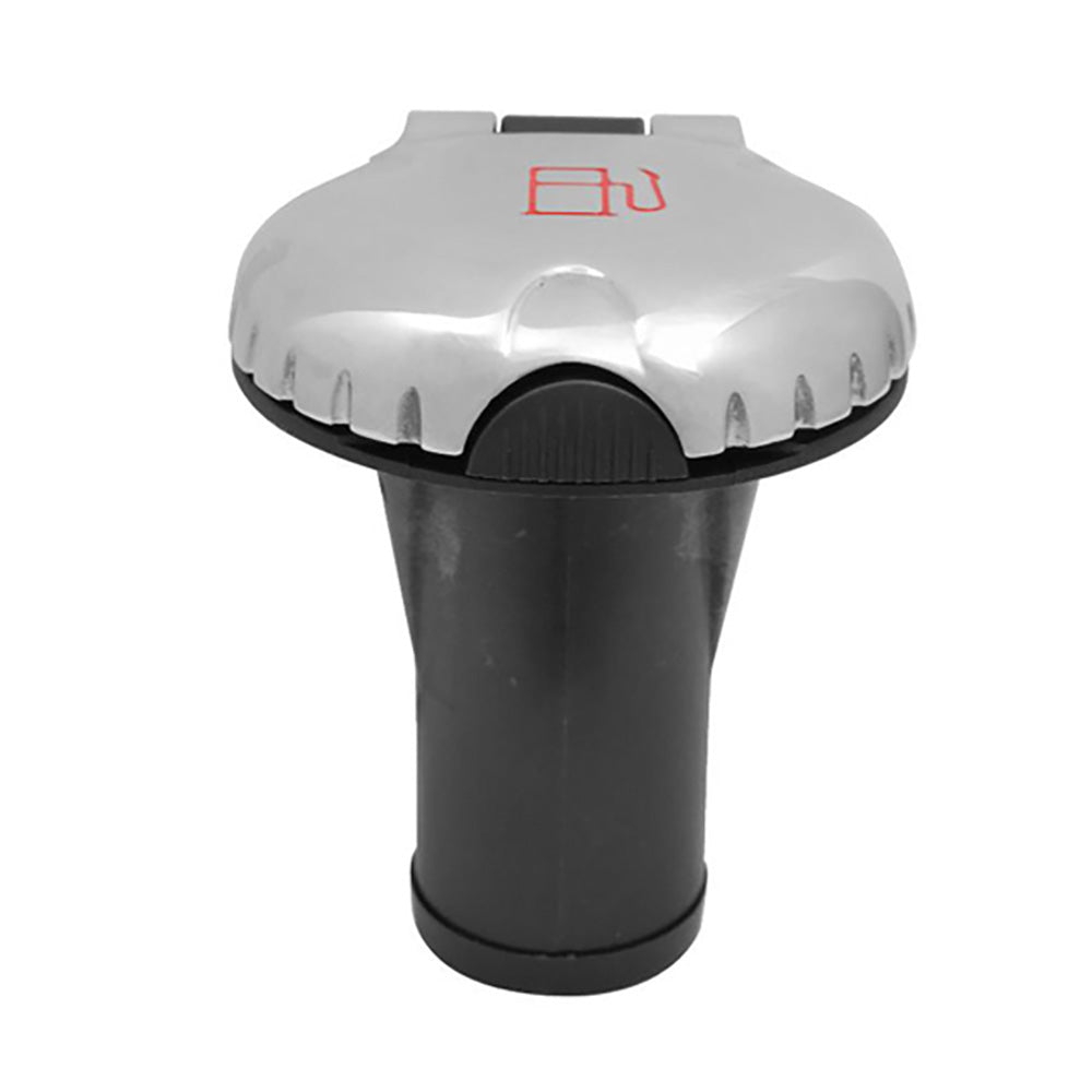 Attwood Deck Fill f/Carbon Canister System - Straight Body  Scalloped Chrome Cap - Deckhand Marine Supply