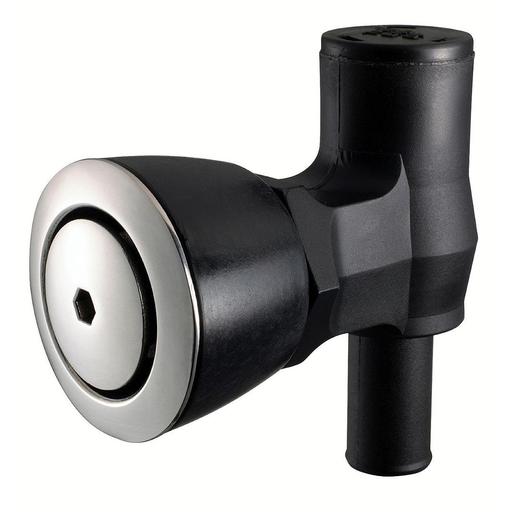 Attwood 90 P-Trap Fuel Tank Vent - Flush Mount - Black w/Stainless Steel Vent Head - Deckhand Marine Supply