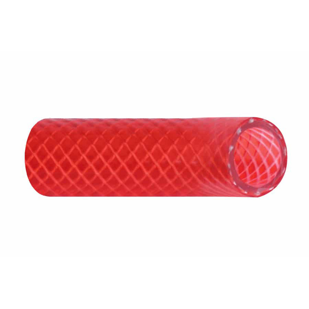 Trident Marine 1/2" x 50 Boxed Reinforced PVC (FDA) Hot Water Feed Line Hose - Drinking Water Safe - Translucent Red - Deckhand Marine Supply