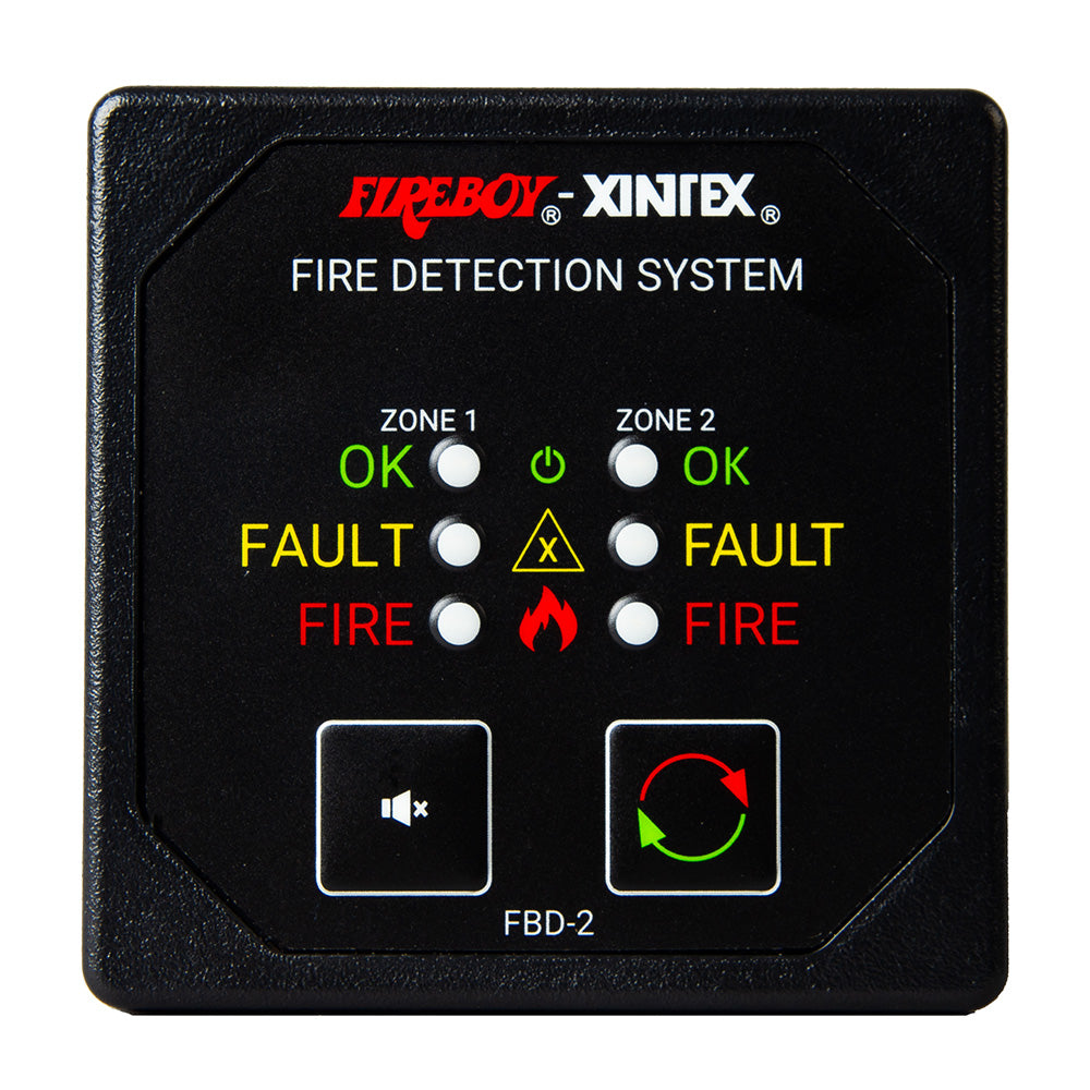 Fireboy-Xintex Two Zone Detection  Alarm Panel - 2-5/8" Display - 12/24V DC - Deckhand Marine Supply