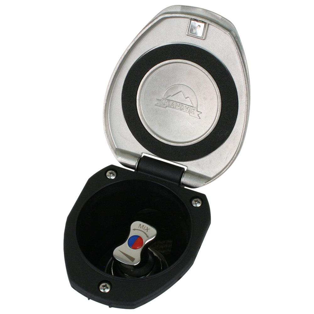 Scandvik Recessed T-Handle Mixing Valve - SS w/Black Cup - Deckhand Marine Supply